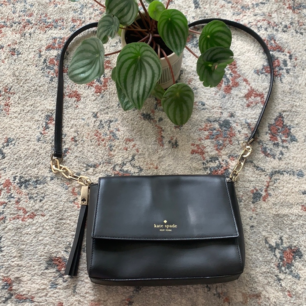 Black Leather Kate Spade Handbag